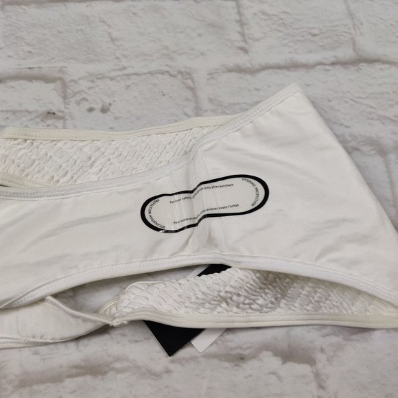 Kendall and Kylie white ruched cheeky bikini bottom simple chic minimalist sz XL - Picture 3 of 6